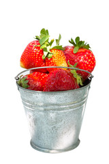 strawberries bucket full,