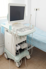 medical room with ultrasound diagnostic equipment