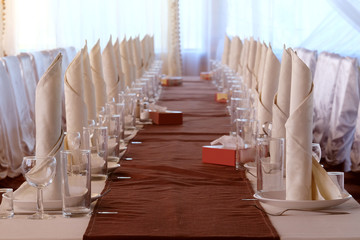 Image of a served table at a restaurant