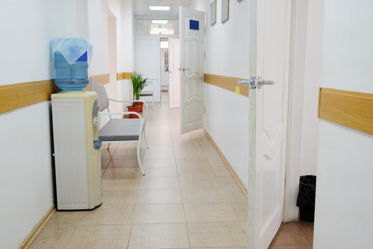 Interior of a hospital corridor