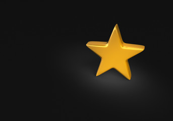 Gold Star On Dark Background