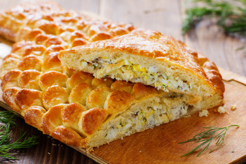 fish pie in the form of fish.