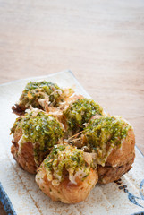Fried Takoyaki balls dumpling - japanese food