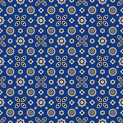 Blue Ajrak Vector Pattern