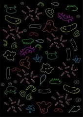 Bacteria 1. Background with colorful funny bacteria.