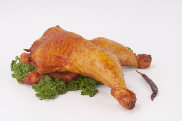 Composition of the smoked chicken and vegetables.