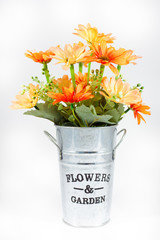 art flower in vase on isolate,die cut