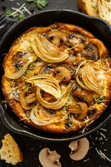 Mushroom frittata with caramelized onions