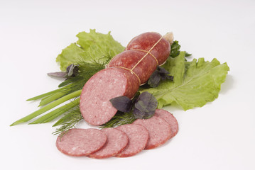 Composition of the sausages and vegetables.