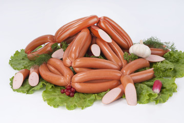 Composition of the sausages and vegetables.