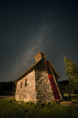 Small chapel and milky way - 83377071