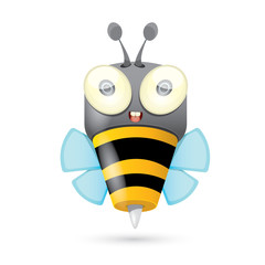 cartoon cute bright baby bee. vector
