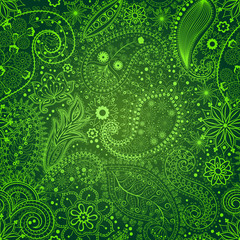 Vintage floral motif ethnic seamless background.