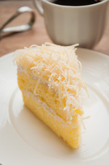 cheese cake with coffee