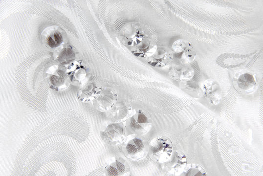 diamonds on white floral fabric