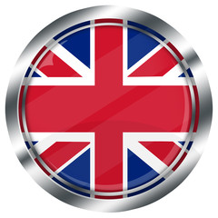 Obraz premium runder Großbritannien flagge web button mit Metall Rahmen