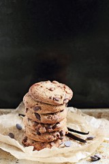 Chocolate cookies with chocolate chips 
