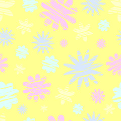 Retro flowers seamless pattern