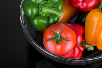 glass bowl with vegetable