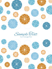 Vector abstract blue brown vintage circles back vertical double
