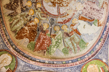 Fototapeta na wymiar Fresco in cave orthodox church El Nazar, Cappadocia, Turkey