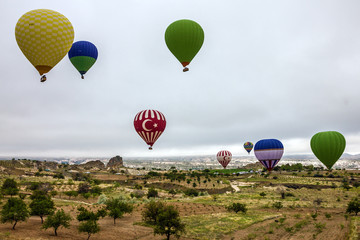 Air hot balloons show, Cappadocia, Turkey.