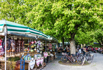 Naklejka premium Munich, Germany: Viktualienmarkt - famous delicatessen market