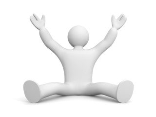 Man rejoices something