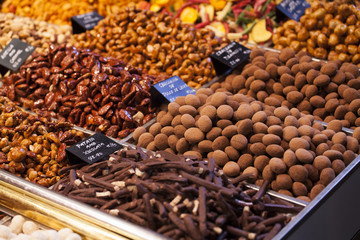 Gourmet assorted truffles in the market