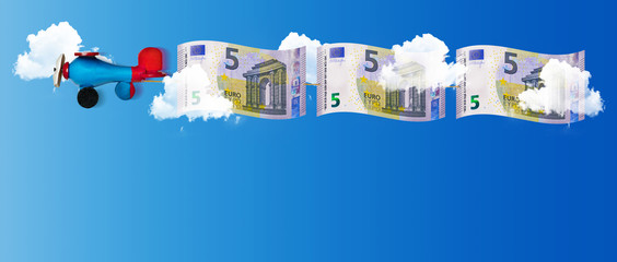 Money flying high in the sky