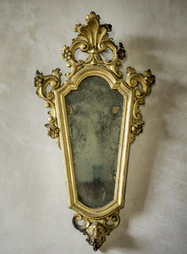 classic antique mirror with gilded frame