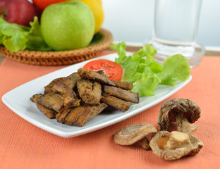 fried shitake stem ,vegetarian food