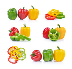 Bell pepper sliced isolated on white background