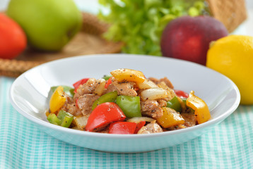 stir fry pork with pepper chilli