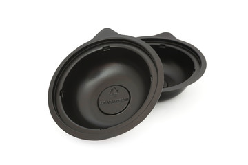 black microwavable plastic food bowl