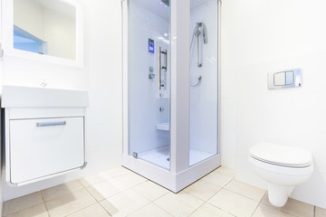 Fototapeta na wymiar Modern bathroom with shower