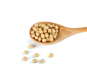 Dried  soybean on a white background