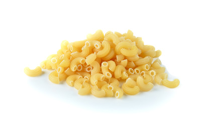 macaroni pasta close up  on white background