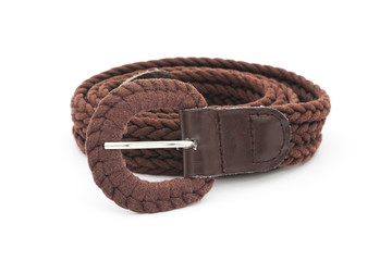 brown ladies belt on white background