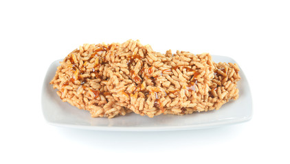 Rice cracker isolated on white background