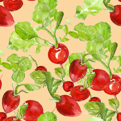 Radishes seamless pattern