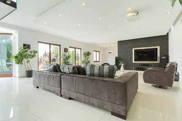 Bright living room in a modern house