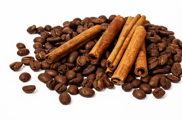 coffee beans and cinnamon