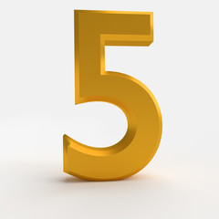 3d number Five