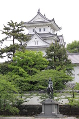 大垣城と戸田氏鉄像