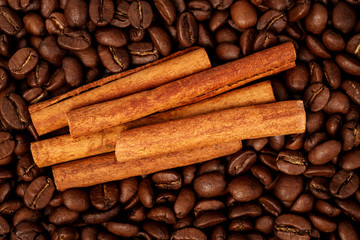 coffee beans and cinnamon