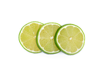 fresh lemon sliced   isolated on a white background