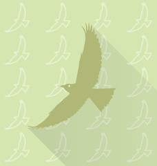 yellow bird vector in background pattern
