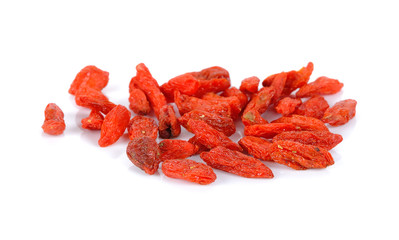 Dried Goji berries isolated on the white background