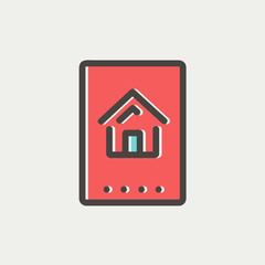 Electronic keycard thin line icon